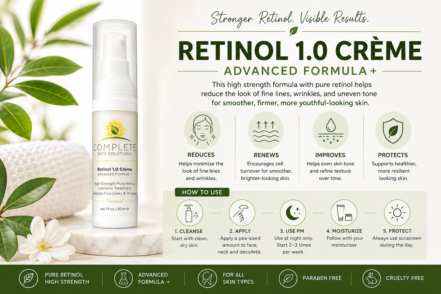 Retinol 1.0 Creme Advanced Formula (1 oz)
